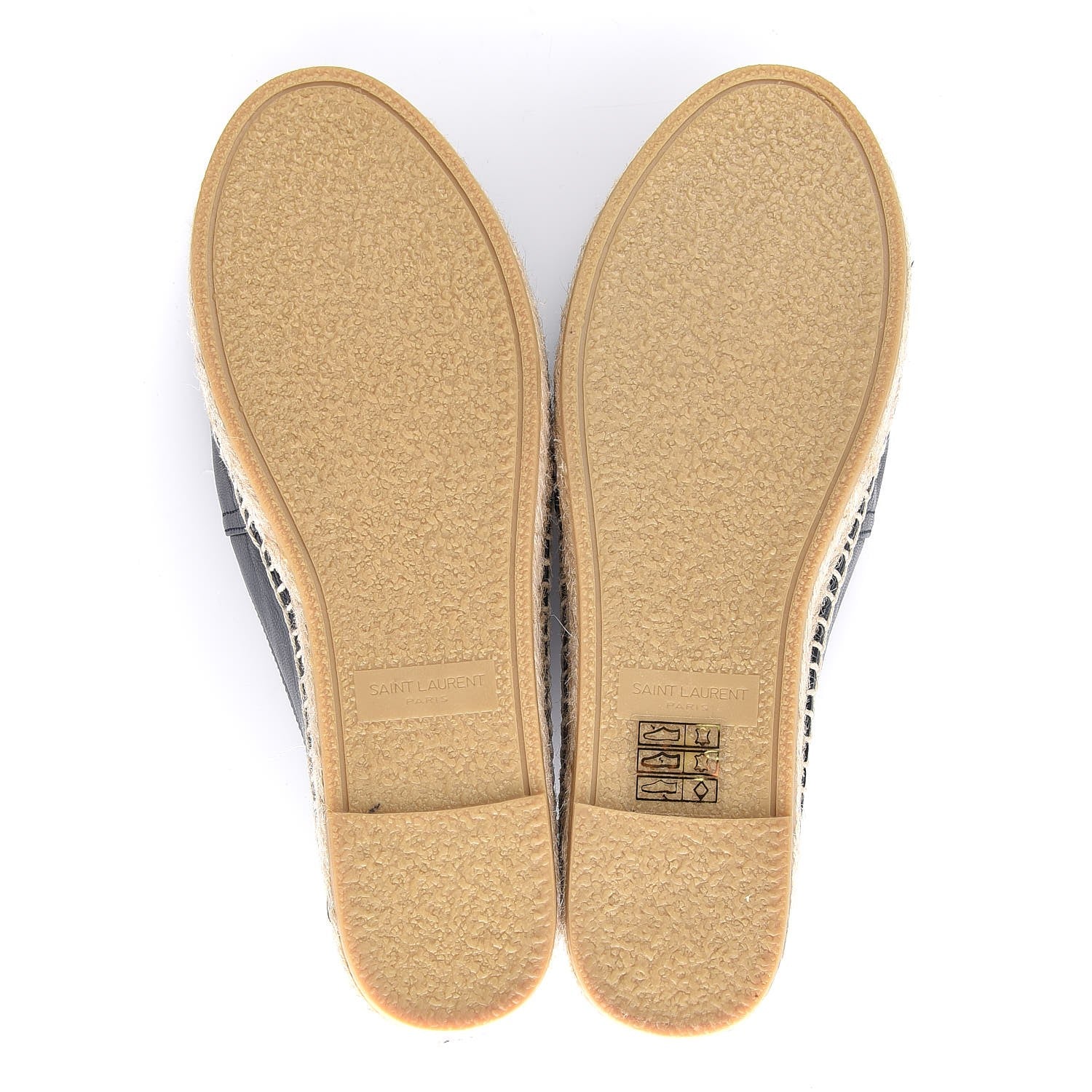 Saint Laurent Lambskin Monogram Espadrilles 34 Navy 5 of 9