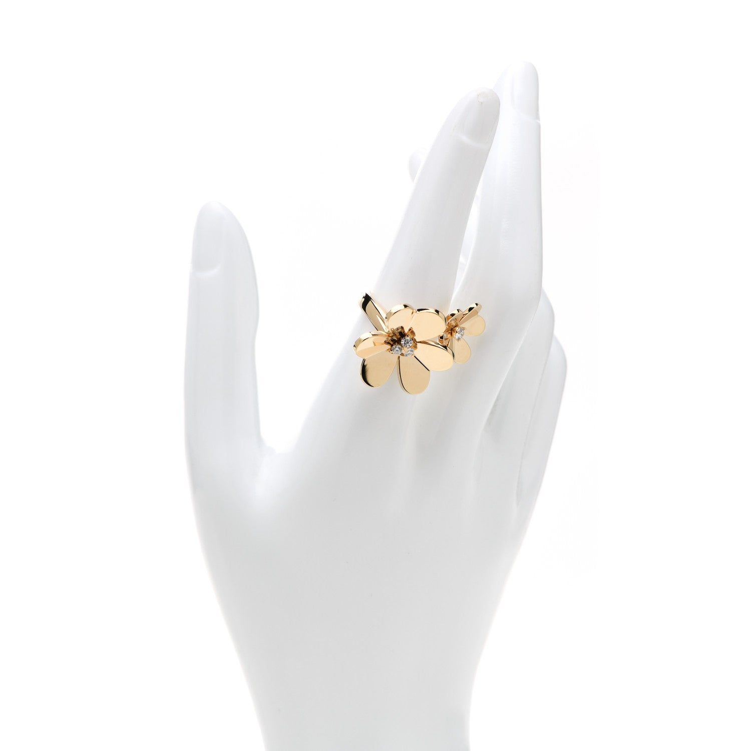 Van Cleef & Arpels 18K Yellow Gold Diamond Frivole Between The Finger Ring 55 7.25 2 of 7
