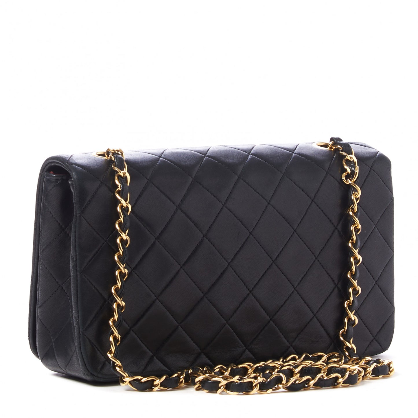 Lambskin Quilted Small Single Flap Black