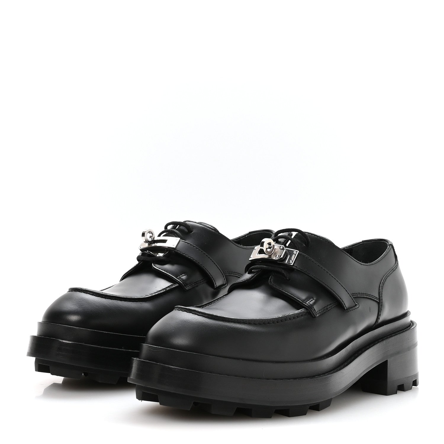 Hermes Glossed Calfskin First Oxford 39 Black 4 of 9