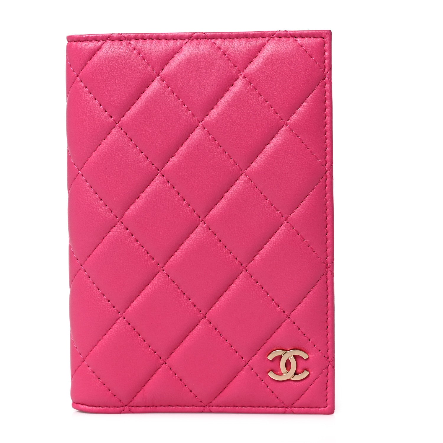 Chanel Lambskin Quilted Passport Holder Pink 1 of 6