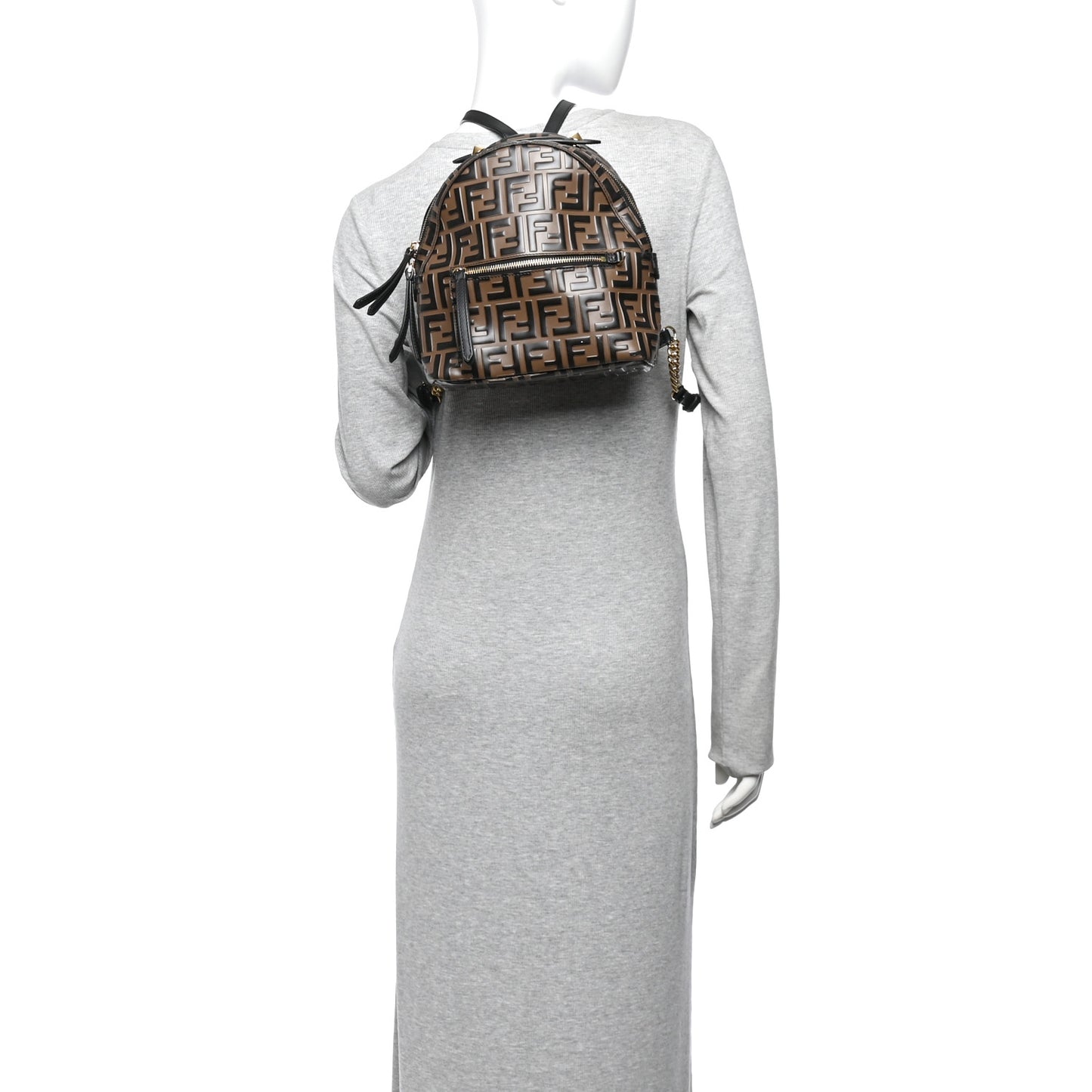 Vitello Bi-Color FF 1974 Embossed Mini Backpack Maya Black