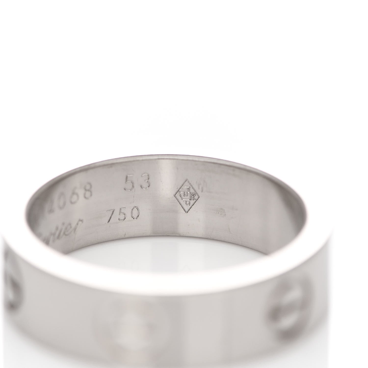 Cartier 18K White Gold 5.5mm LOVE Ring 53 6.25 5 of 5