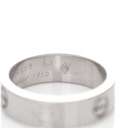 Cartier 18K White Gold 5.5mm LOVE Ring 53 6.25 5 of 5