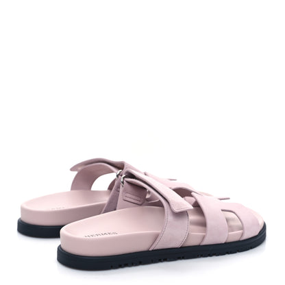 Hermes Suede Goatskin Womens Chypre Sandals 36 Rose Porcelaine 4 of 8