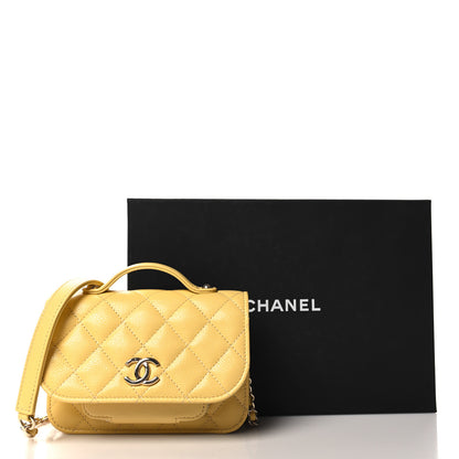 Chanel Caviar Quilted Business Affinity Clutch With Chain Flap Yellow 12 of 12