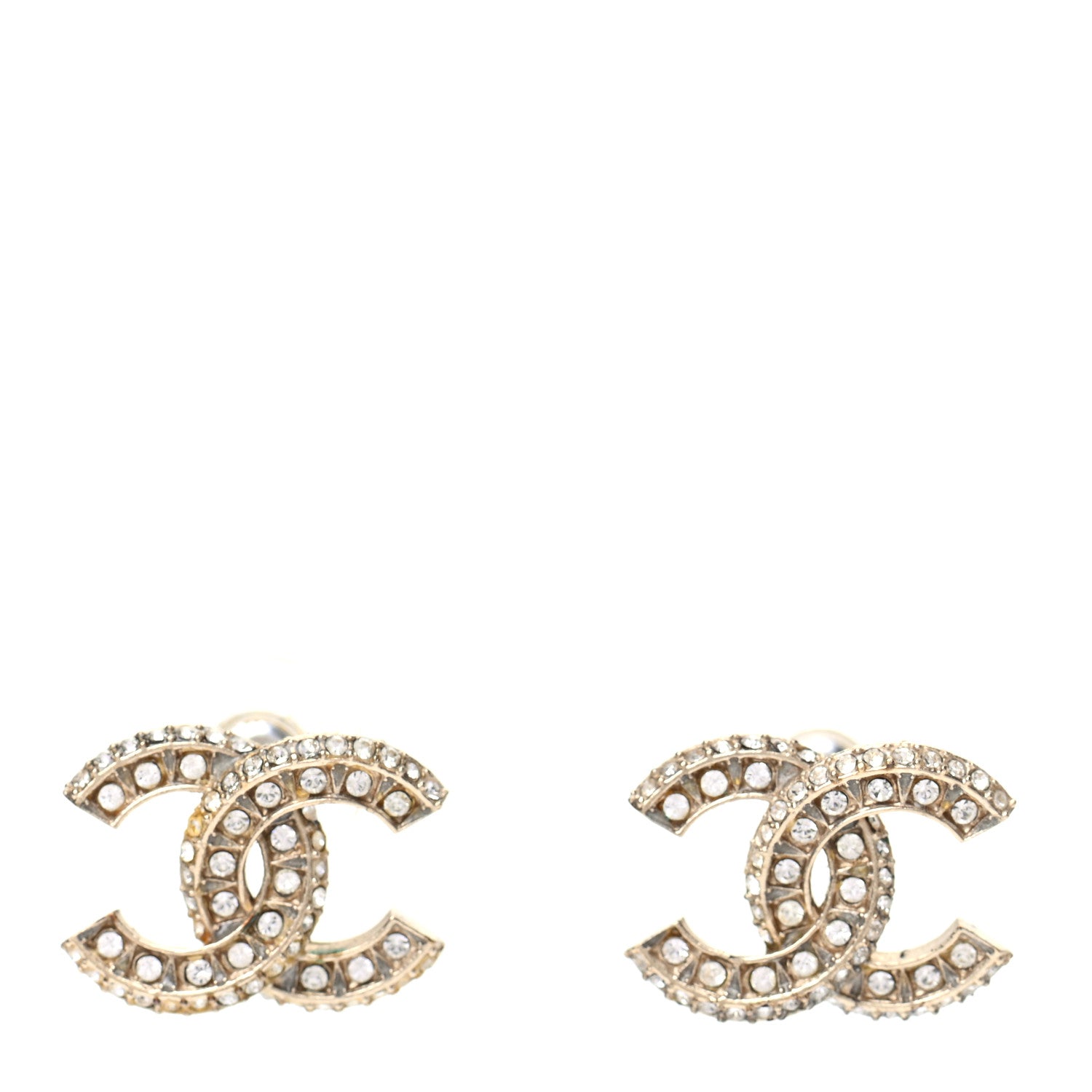 Chanel Crystal Pearl CC Earrings Gold 1 of 5