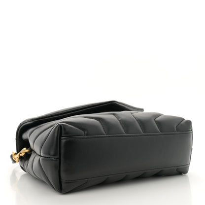 Saint Laurent Calfskin Y Quilted Monogram Toy Loulou Crossbody Bag Black 4 of 12