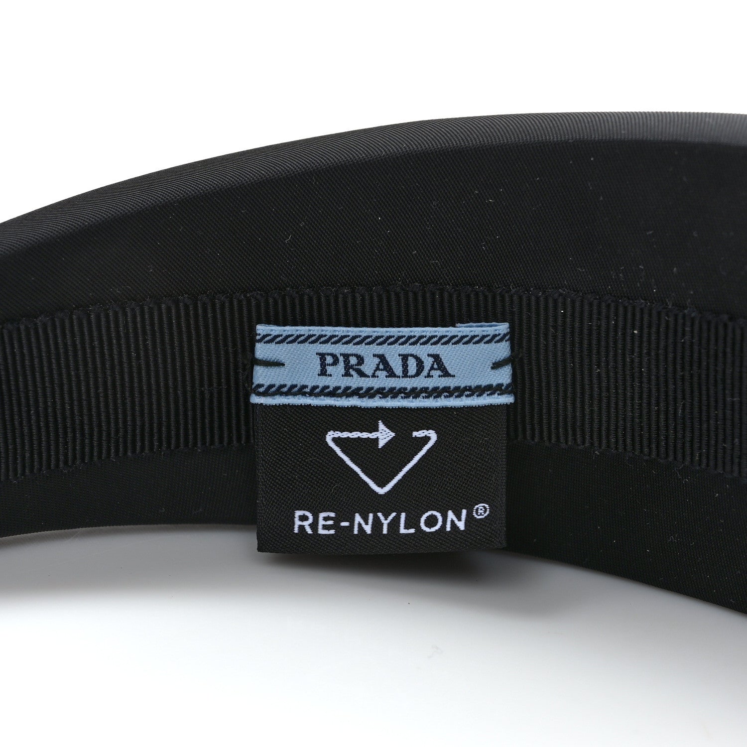 Prada Re-Nylon Metal Triangle Logo Headband Black 4 of 4