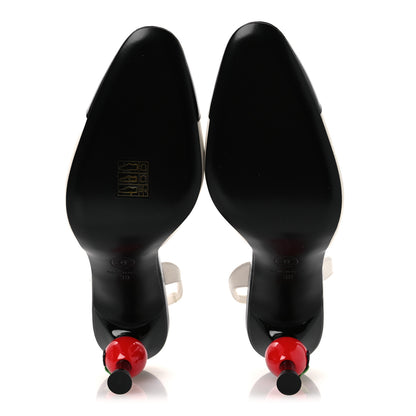 Chanel Lambskin Patent Cap Toe CC Apple Slingback Pumps 38 Gold Black 7 of 11