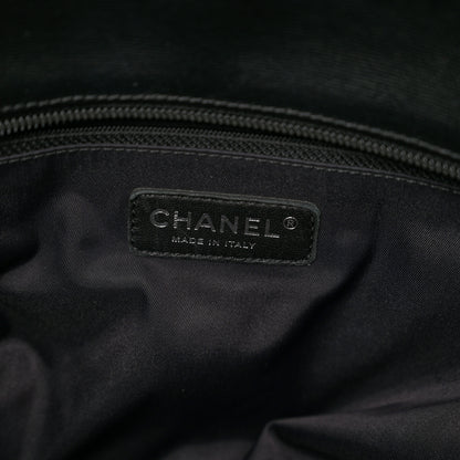 Chanel Coated Canvas Quilted Large Paris Biarritz Tote Black 7 of 10