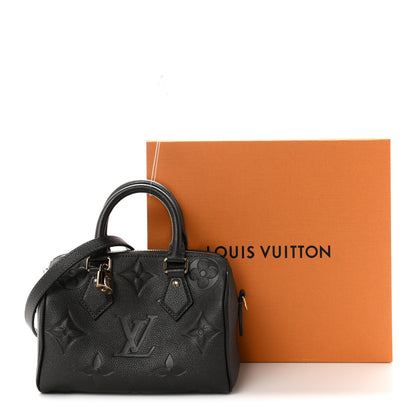 Louis Vuitton Shimmery Empreinte Monogram Giant Speedy Bandouliere 20  Gun Metal 10 of 10