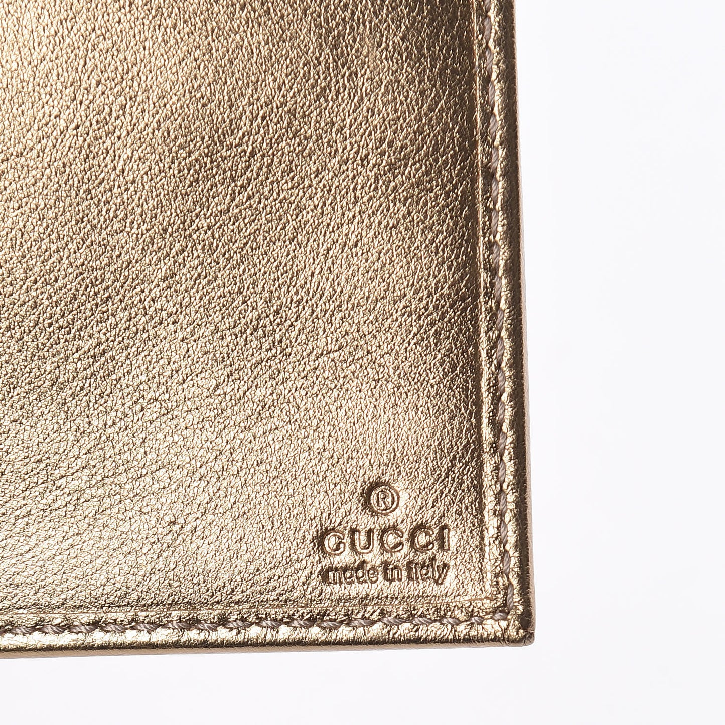 Crystal Monogram Metal Bar Chain Wallet Gold