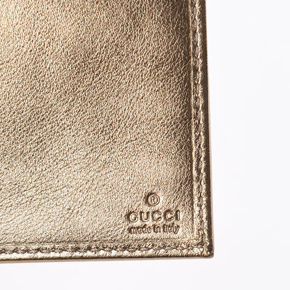 Gucci Crystal Monogram Metal Bar Chain Wallet Gold 6 of 8
