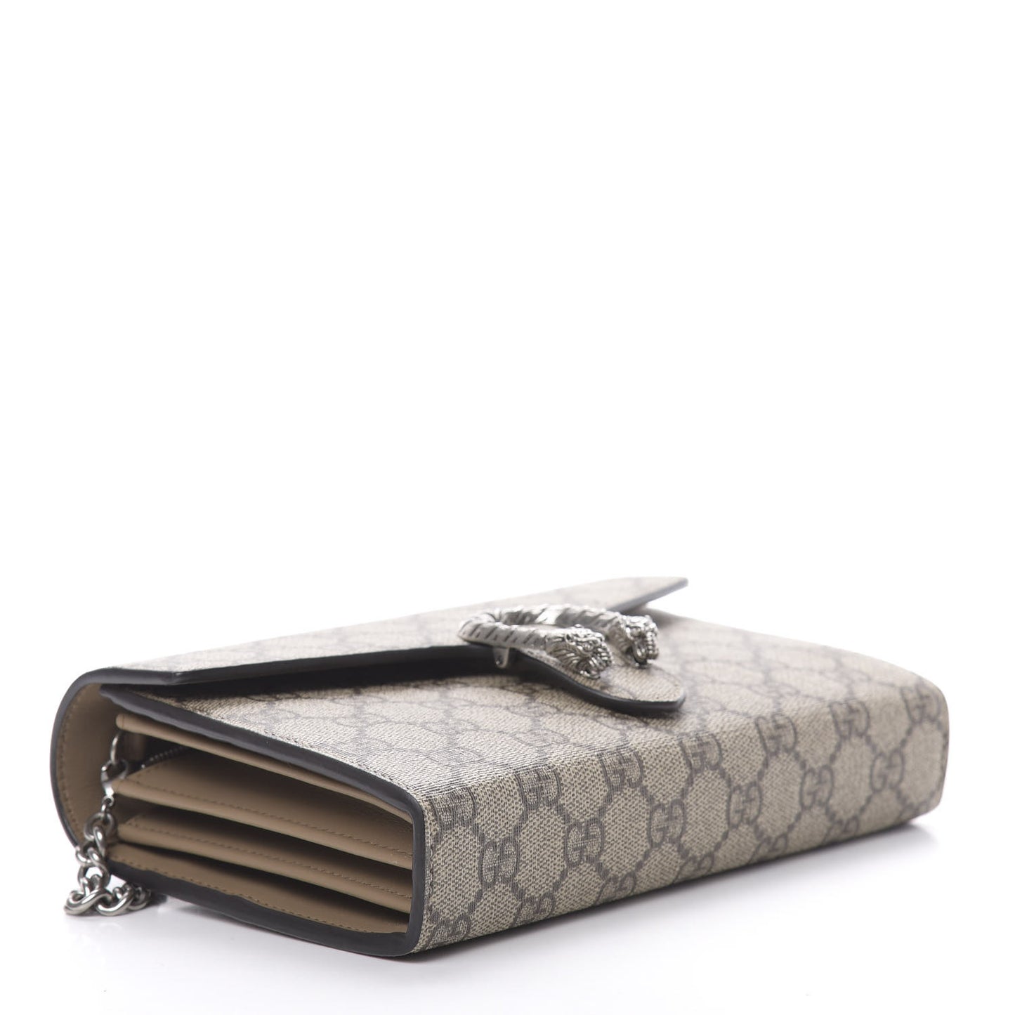 GG Supreme Monogram Mini Dionysus Chain Wallet Beige Taupe