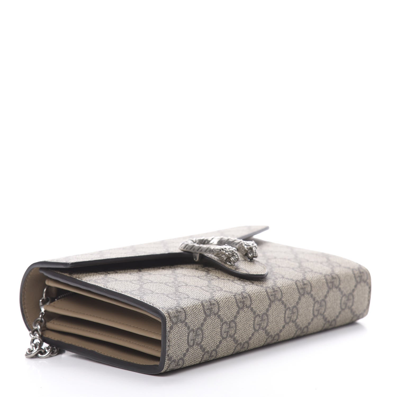 Gucci GG Supreme Monogram Mini Dionysus Chain Wallet Beige Taupe 4 of 11