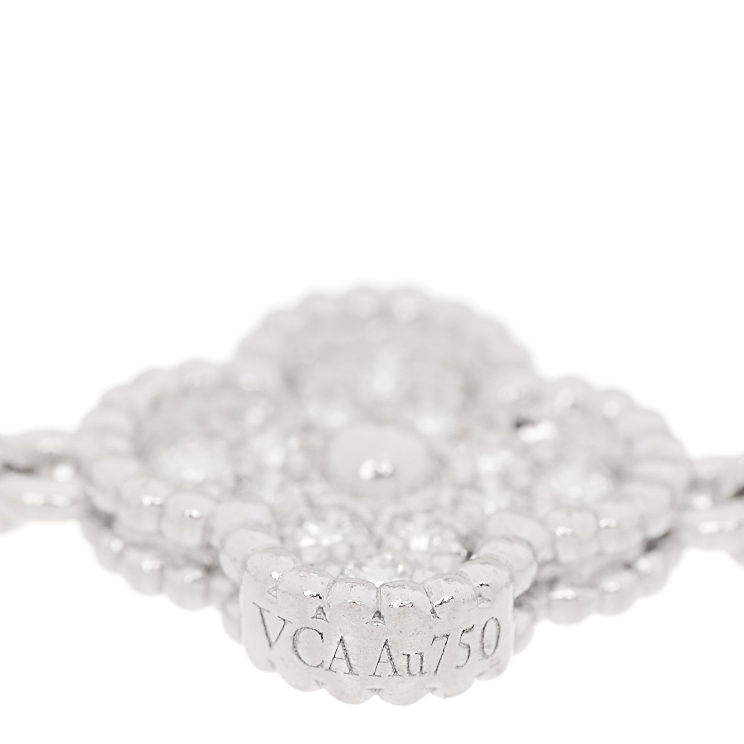 Van Cleef & Arpels 18K White Gold Diamond 6 Motifs Sweet Alhambra Bracelet 6 of 7