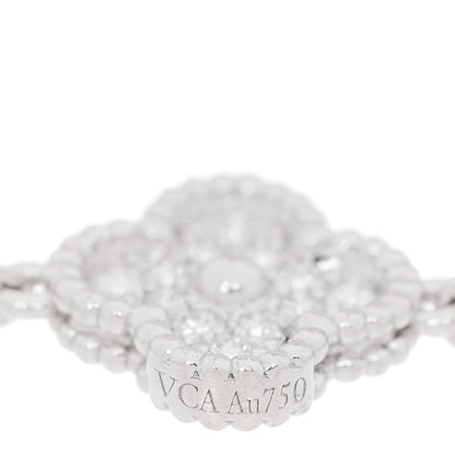Van Cleef & Arpels 18K White Gold Diamond 6 Motifs Sweet Alhambra Bracelet 6 of 7
