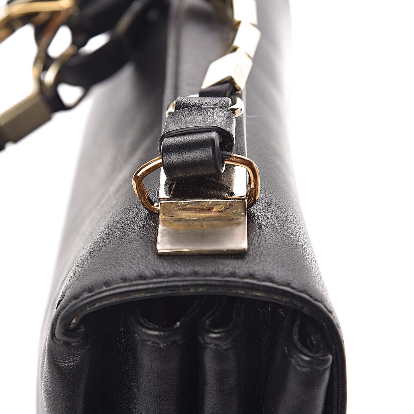 Vitello Flap Accordion Shoulder Flap Black
