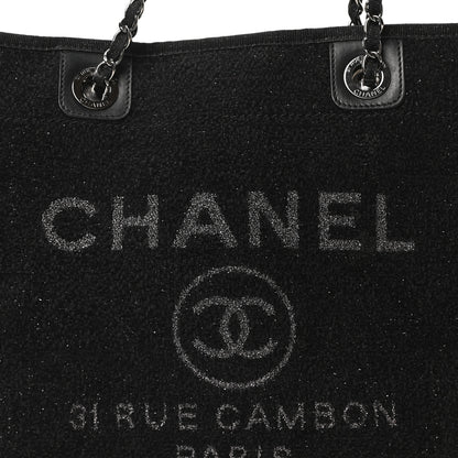 Chanel Lurex Canvas Small Deauville Tote Black 8 of 10