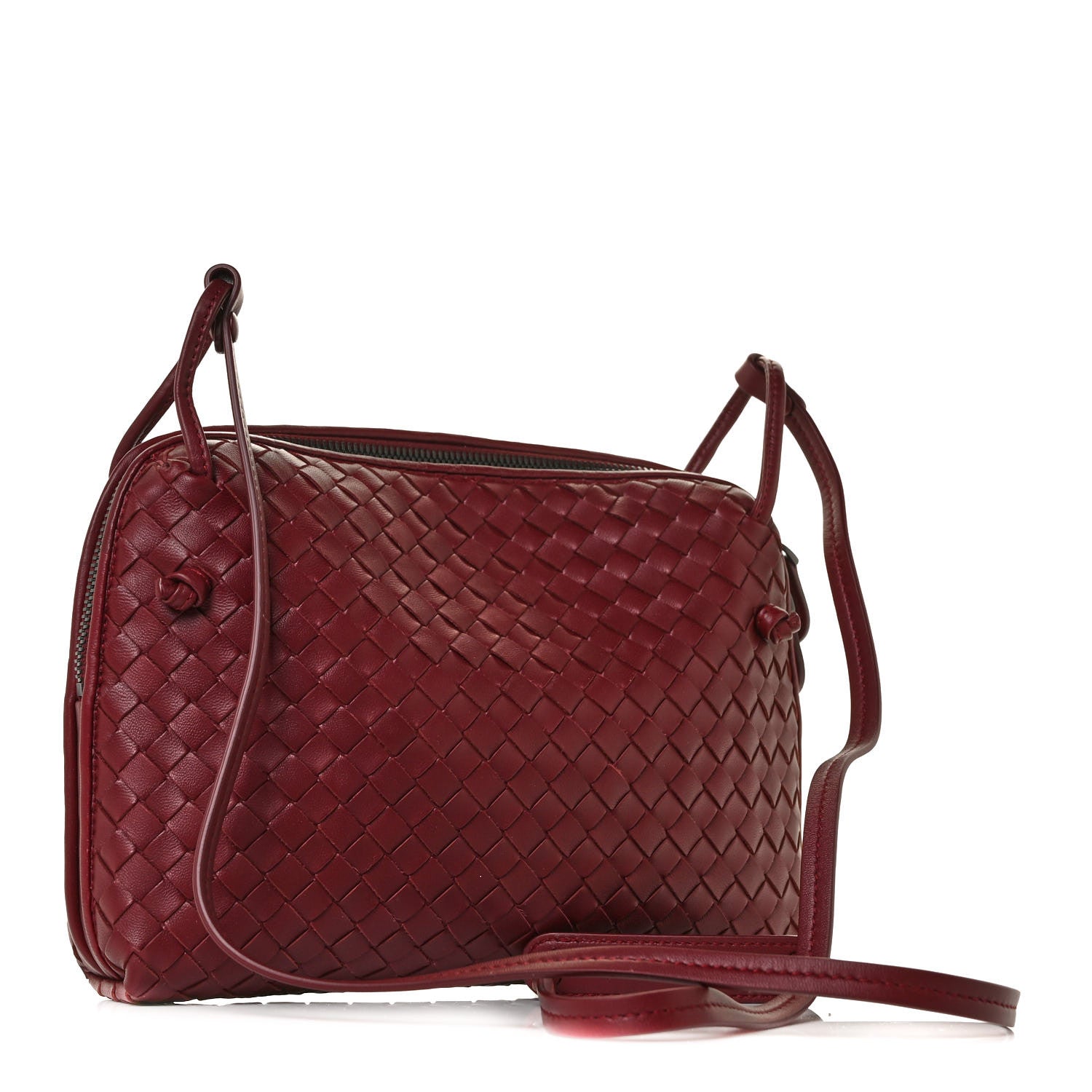 Bottega Veneta Nappa Intrecciato Pillow Crossbody Messenger Dark Red 3 of 8