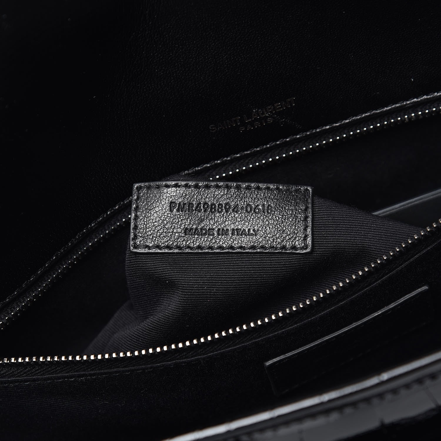 Saint Laurent Patent Crocodile Embossed Lambskin Monogram Medium Niki Chain Satchel Black 6 of 8