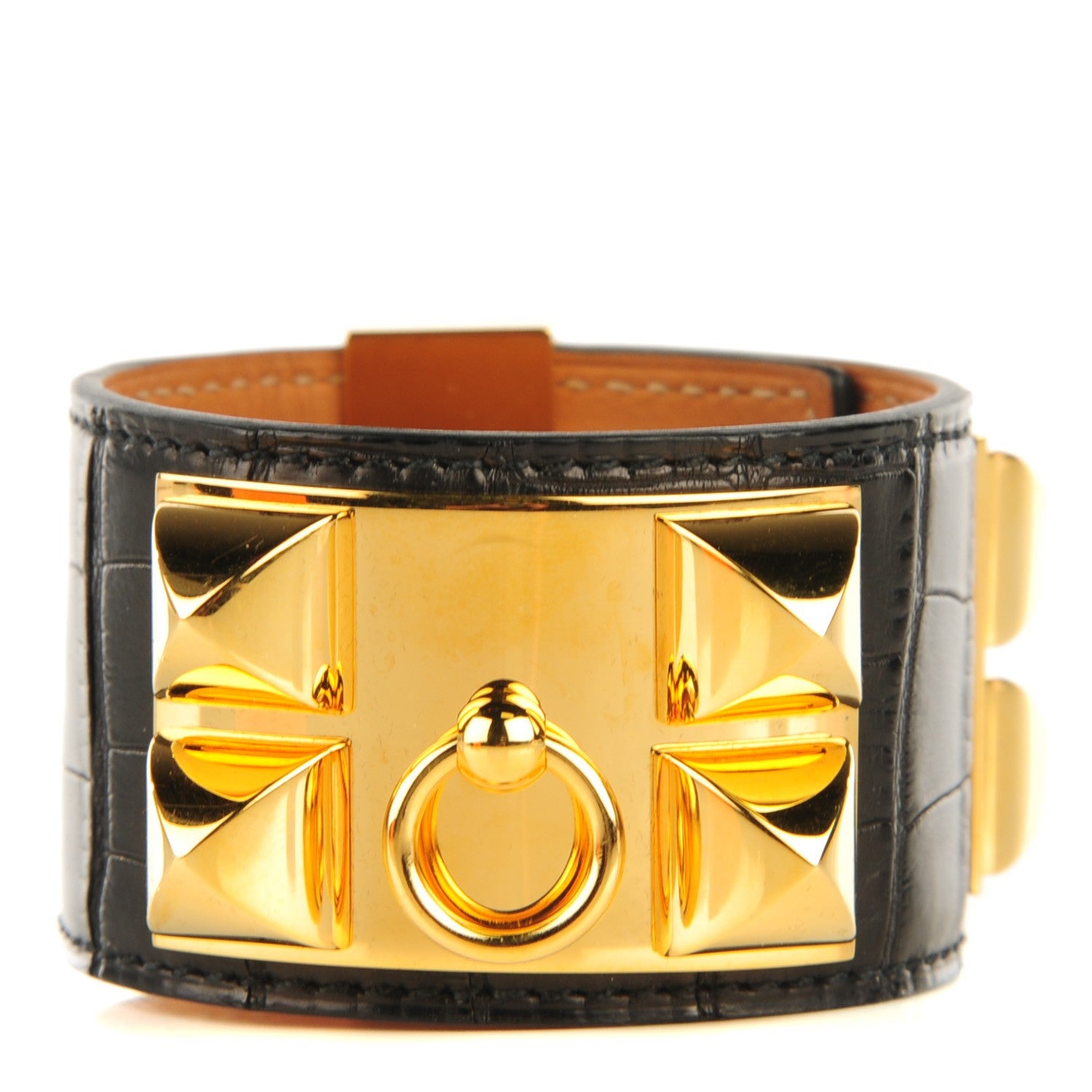 Hermes Matte Alligator Collier De Chien CDC Bracelet S Black 1 of 6