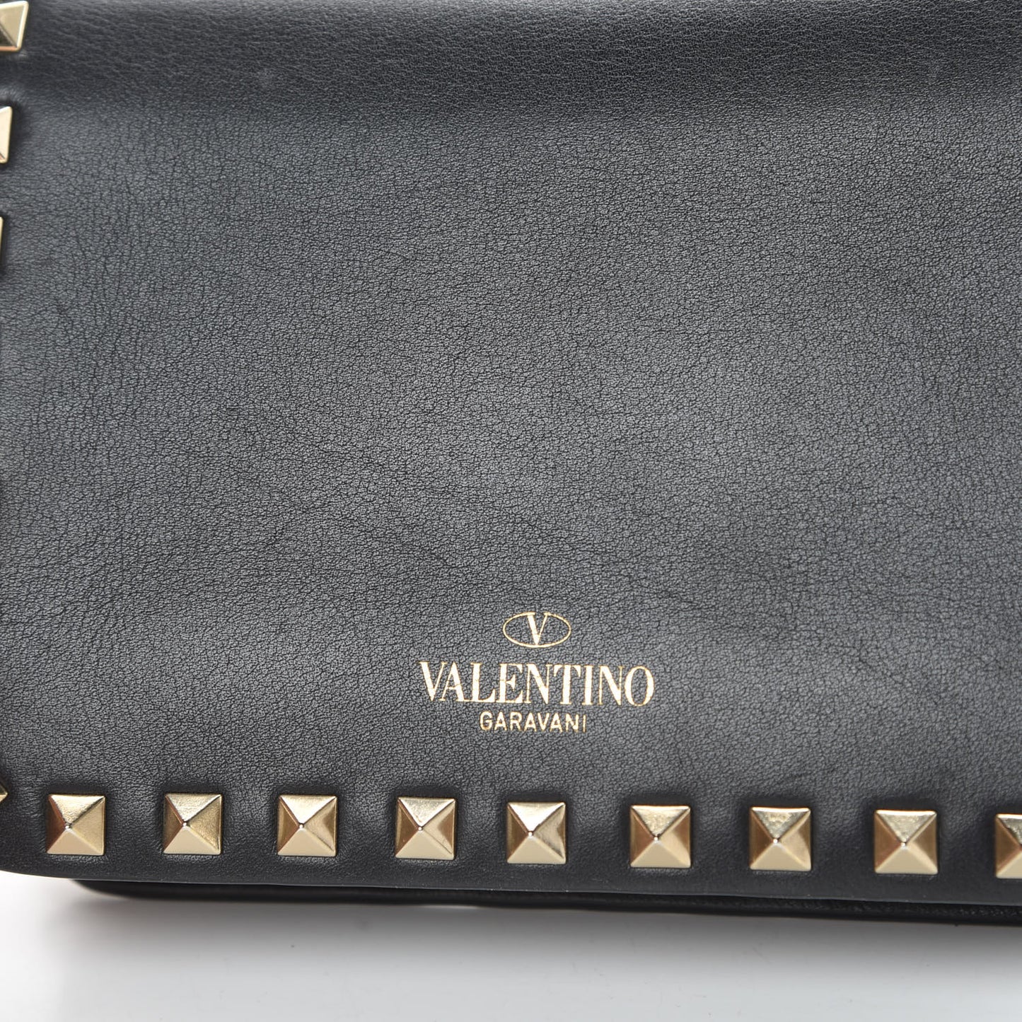 Vitello Rockstud Flap Crossbody Bag Black