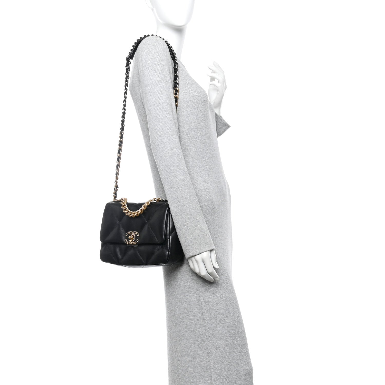 Chanel Lambskin Quilted Medium Chanel 19 Flap Black 2 of 11
