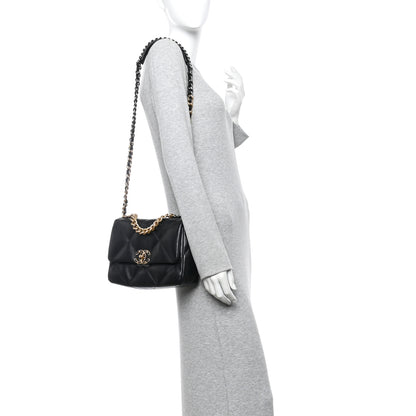Chanel Lambskin Quilted Medium Chanel 19 Flap Black 2 of 11
