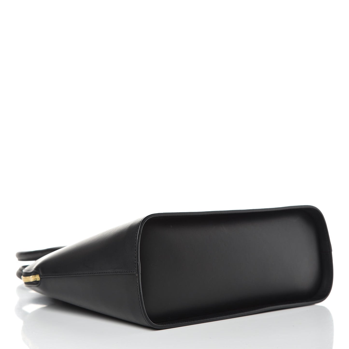Calfskin Top Handle Rounded Bag Black Flamma