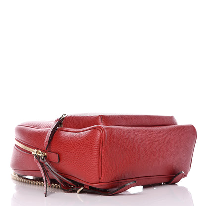 Gucci Pebbled Calfskin Soho Chain Backpack Red 4 of 10