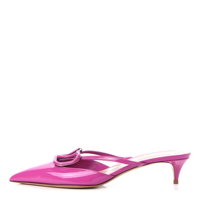 Valentino Garavani Patent Vlogo Low Heel Mules 37 Radiant Orchid 1 of 11