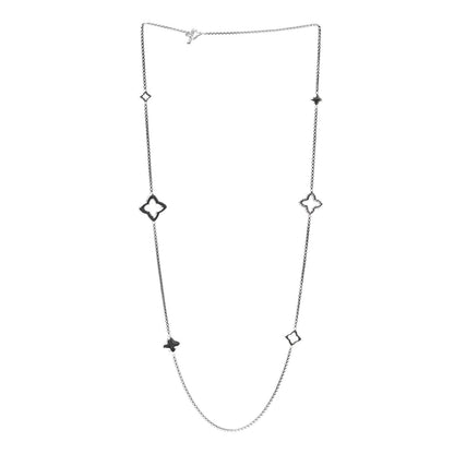 David Yurman Sterling Silver 25mm Quatrefoil Chain Necklace 3 of 5