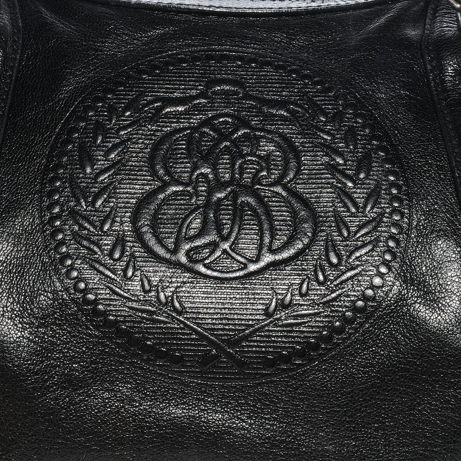 Balenciaga Leather Embossed Logo Satchel Black 5 of 10