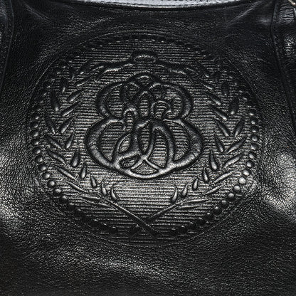 Balenciaga Leather Embossed Logo Satchel Black 5 of 10