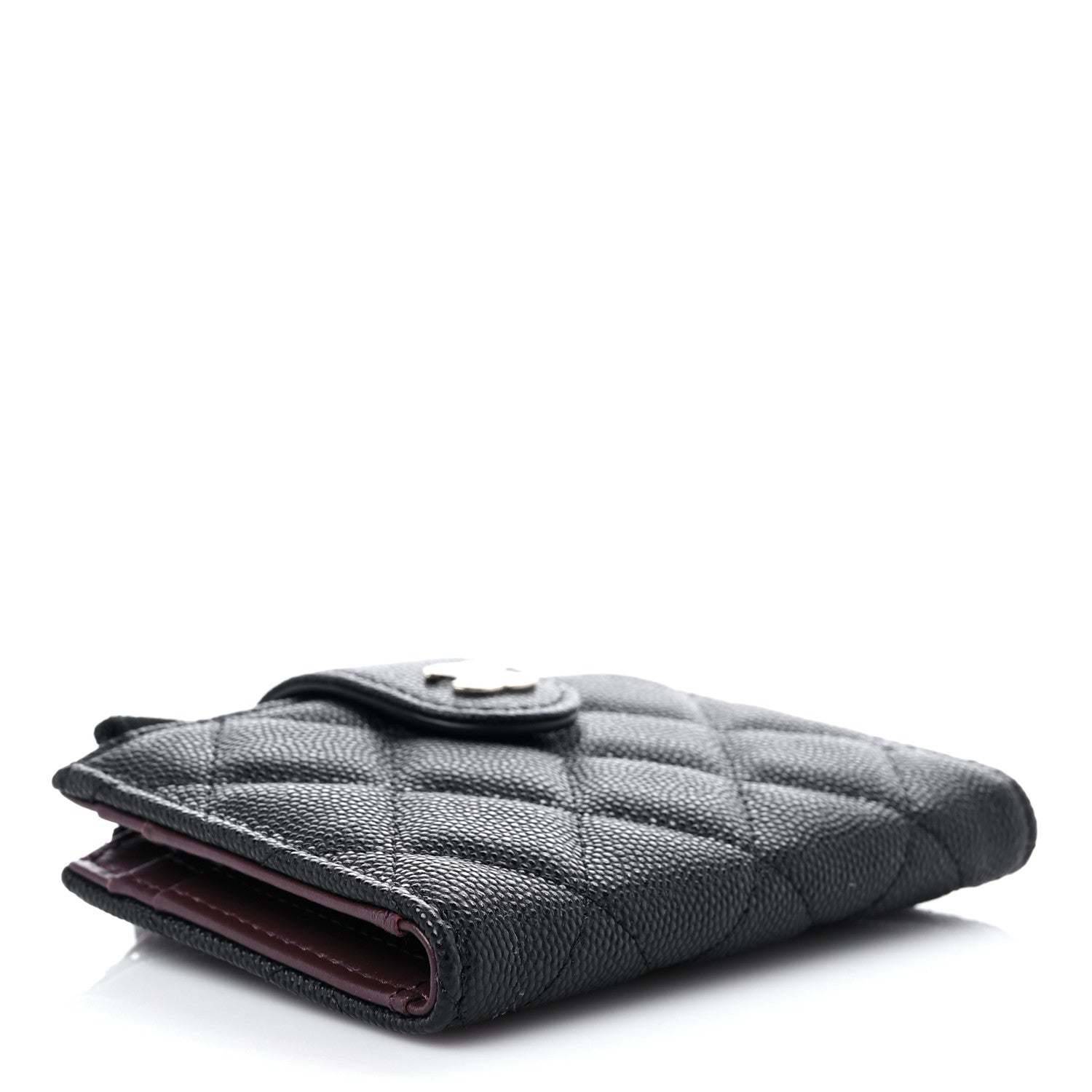 Chanel Caviar Quilted Compact Zipped Pocket Wallet Black 4 of 8