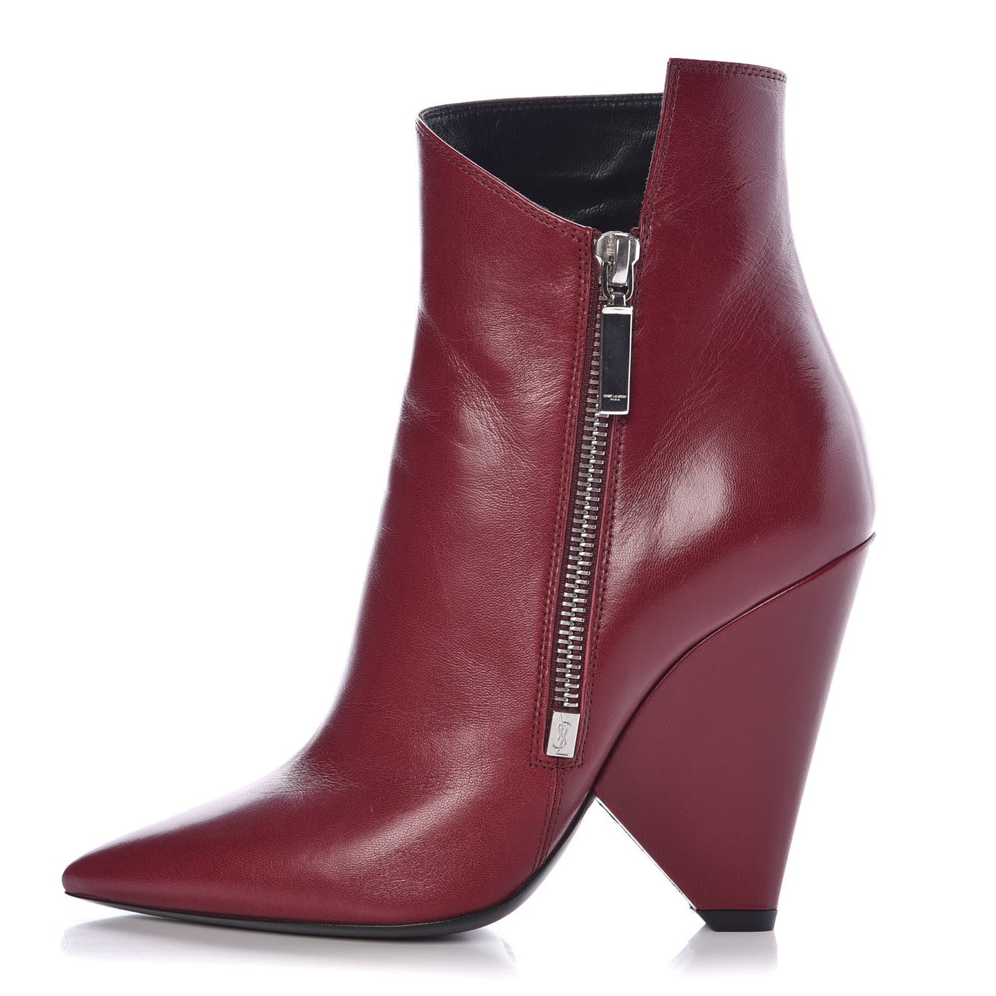 Calfskin Niki Zip Boots 36 French Burgundy