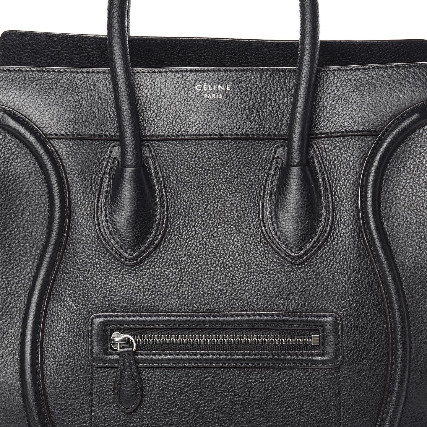 Drummed Calfskin Mini Luggage Black