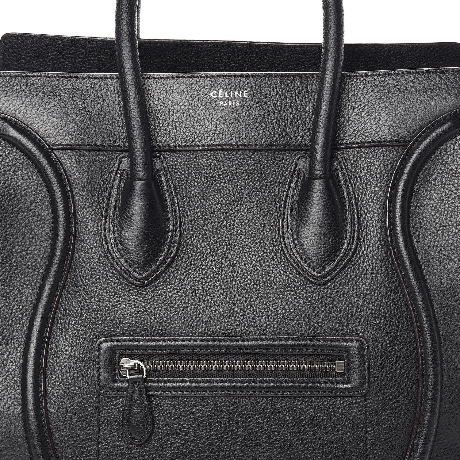 Celine Drummed Calfskin Mini Luggage Black 15 of 15