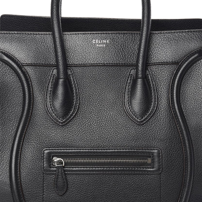 Celine Drummed Calfskin Mini Luggage Black 15 of 15