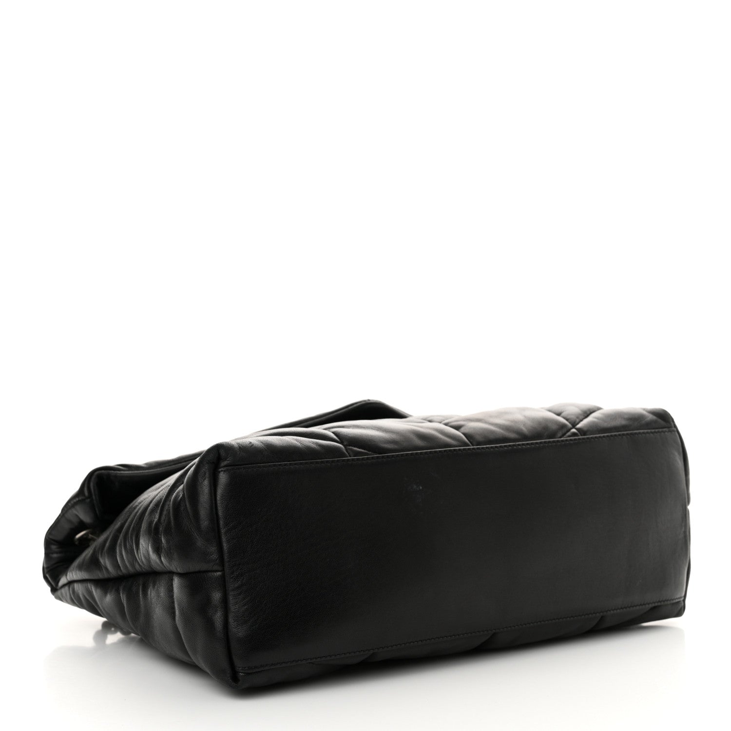 Saint Laurent Lambskin Quilted Medium Loulou Puffer Monogram Chain Satchel Black 4 of 13