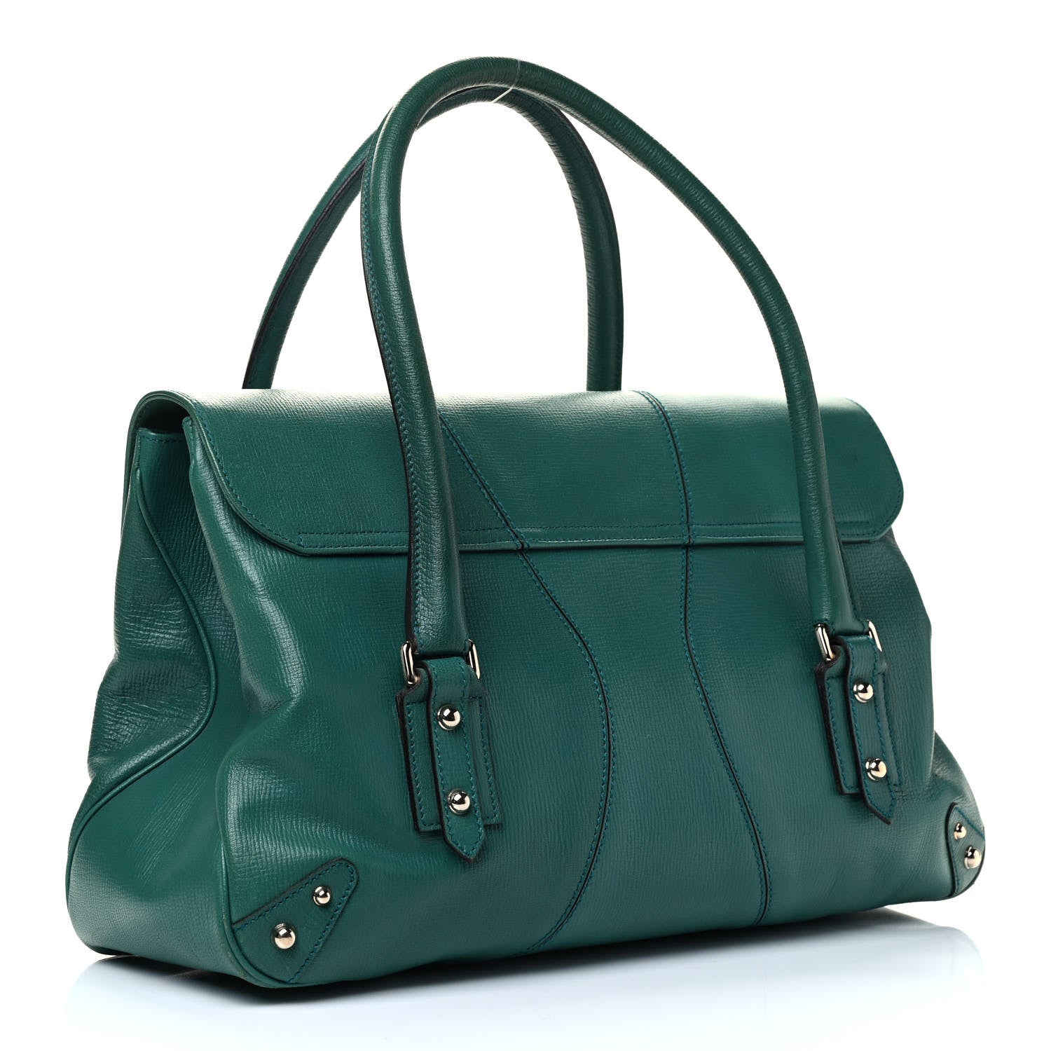 Gucci Grained Calfskin Large Horsebit Chain Flap Bag Green 2 of 4