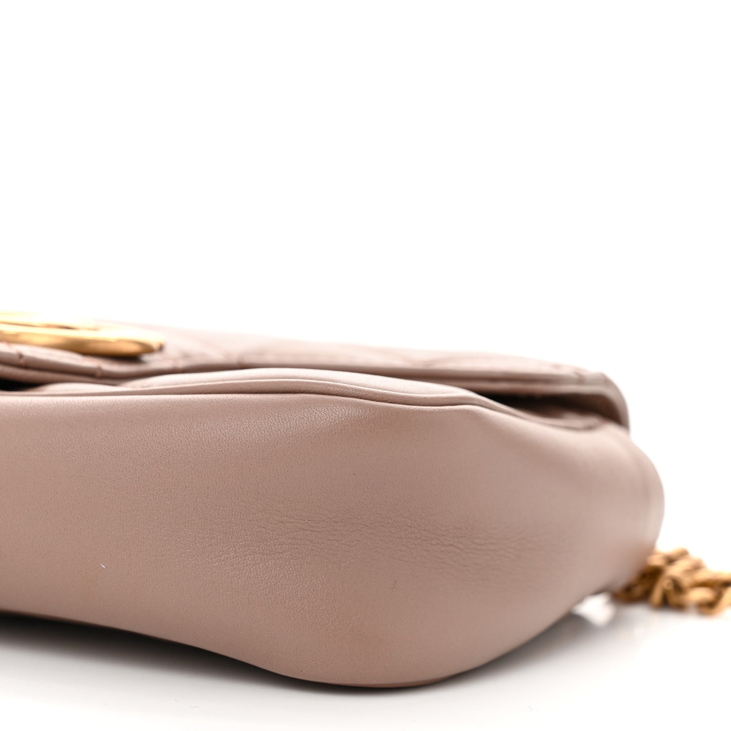 Calfskin Matelasse Super Mini GG Marmont Shoulder Bag Porcelain Rose