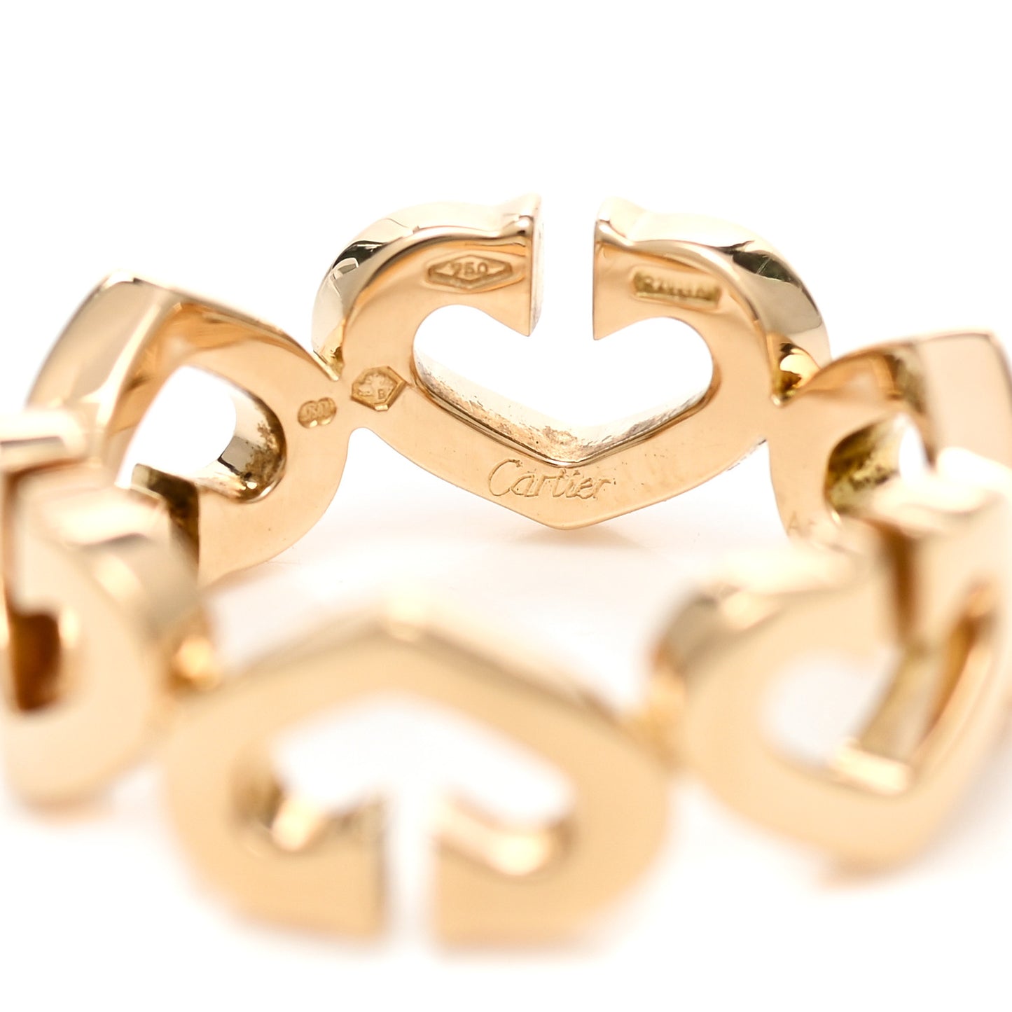 18K Yellow Gold Hearts and Symbols Ring 53 6.5