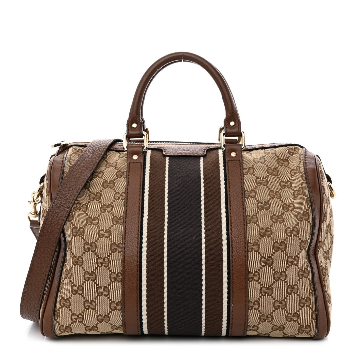 Monogram Web Medium Boston Dark Brown