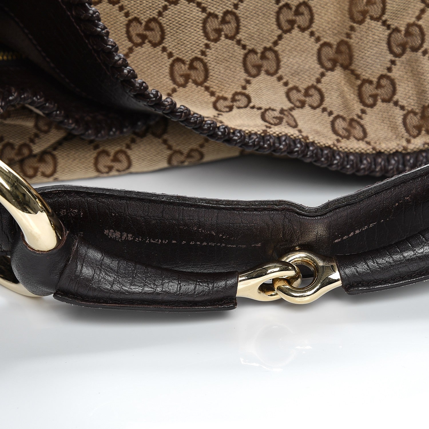 Gucci Monogram Large Horsebit Chain Hobo Dark Brown 14 of 14