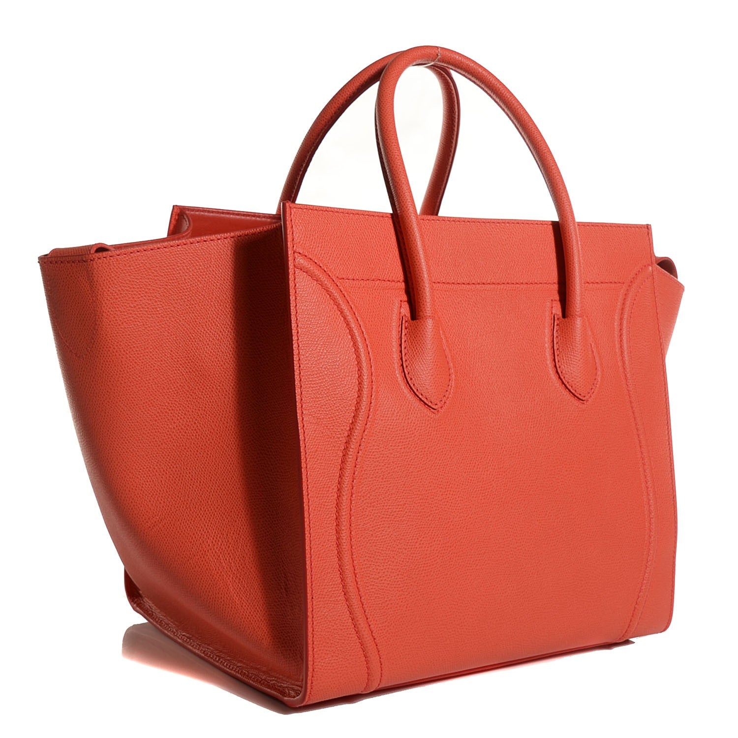 Celine Grained Calfskin Medium Phantom Luggage Coral 3 of 9