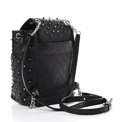 Chanel Lambskin Chevron Quilted Studded Stud Wars Backpack Black 2 of 9