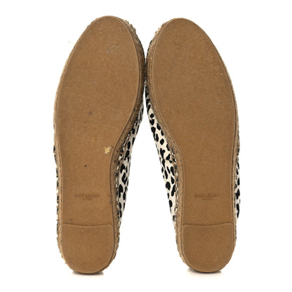 Saint Laurent Canvas Leopard Print Espadrilles 41 Latte Black 5 of 7
